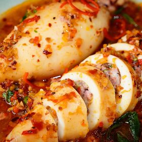 M46 - KHOÁ HỌC MÓN MỰC ỐNG NHỒI THỊT HẤP SỐT SATE